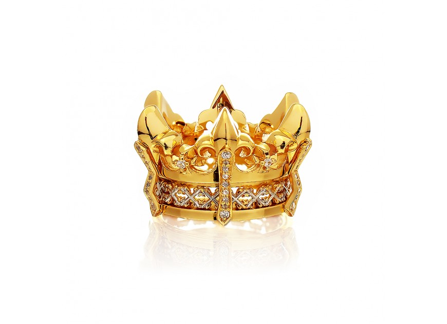 The Athena's State Crown Ring - 24 Karat Gold -