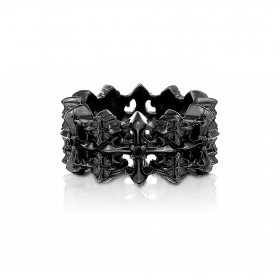 The Rituals Cross 2.0 Mini Ring - Graphite Edition with Black Crystals -