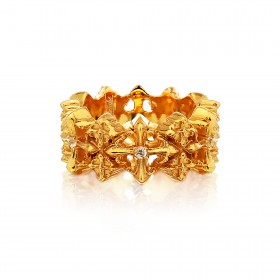 The Rituals Cross 2.0 Mini Ring - 24 Karat Gold Edition with White Crystals -