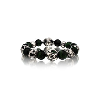 The Fierce Tree Stone Bracelet - Green Tiger Eye - Silver